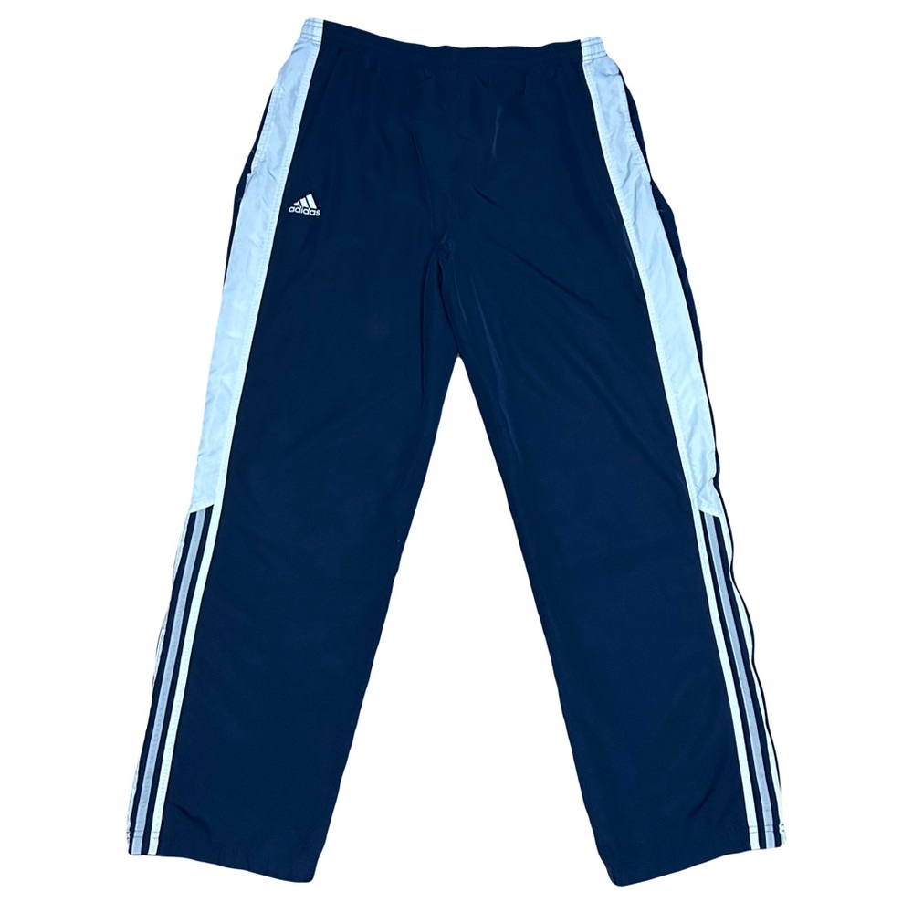Adidas Men’s Navy Blue Windbreaker Pants Relaxed Fit Size Large Climaproof Y2K
